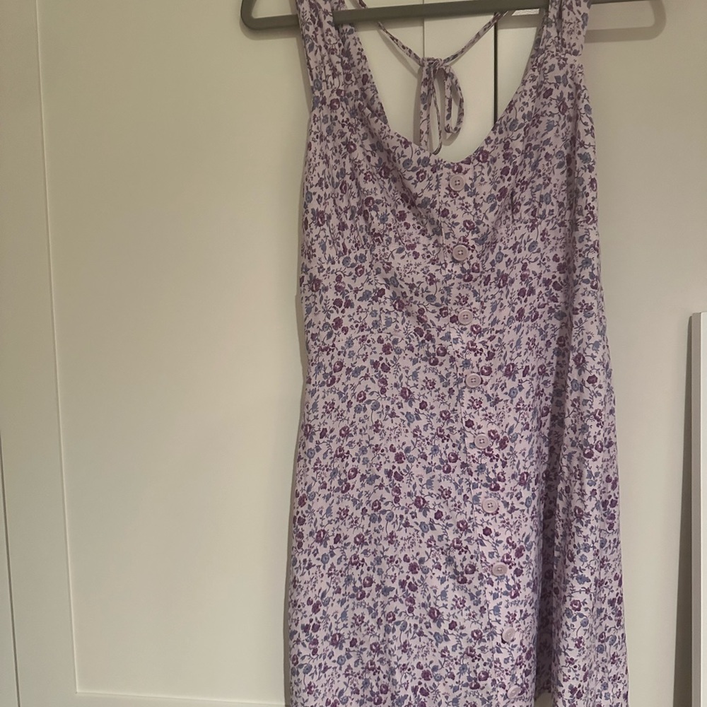 Reformation Lilac Floral Mini Dress